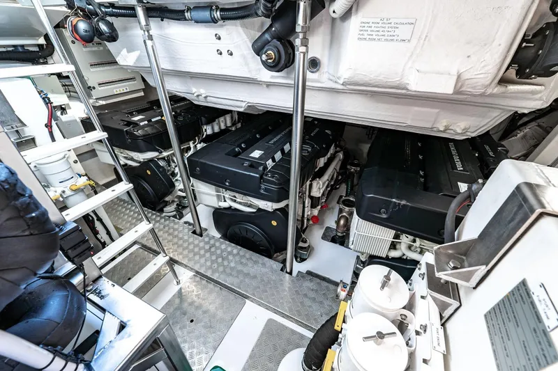Slide: The Image of Engine room of 2024 Azimut S7 yacht, showcasing advanced machinery and equipment. - 62