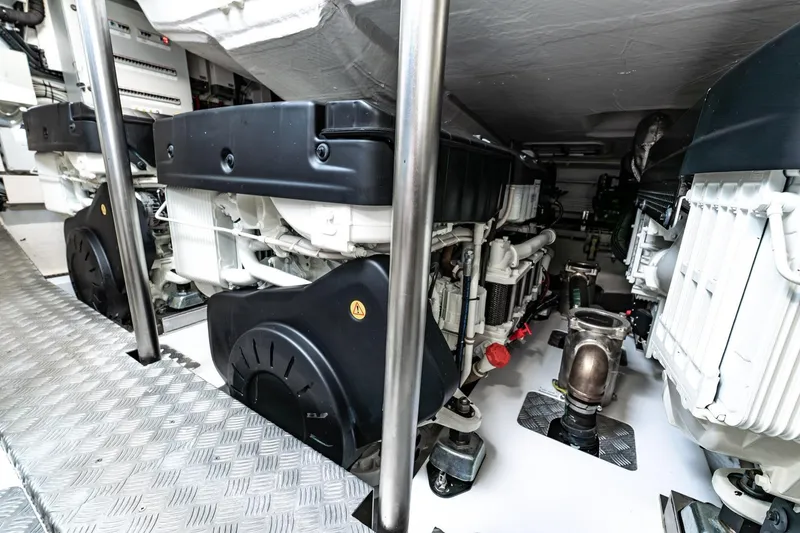 Slide: The Image of Engine room of 2024 Azimut S7 yacht, showcasing advanced machinery and equipment. - 66