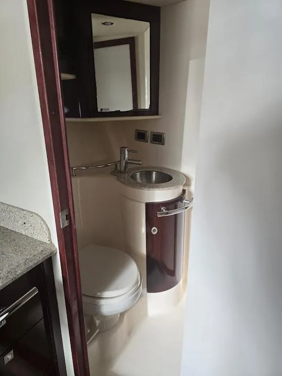 Slide: The Image of Luxurious bathroom in 2008 Sea Ray 40 Sundancer yacht with modern fixtures. - 21