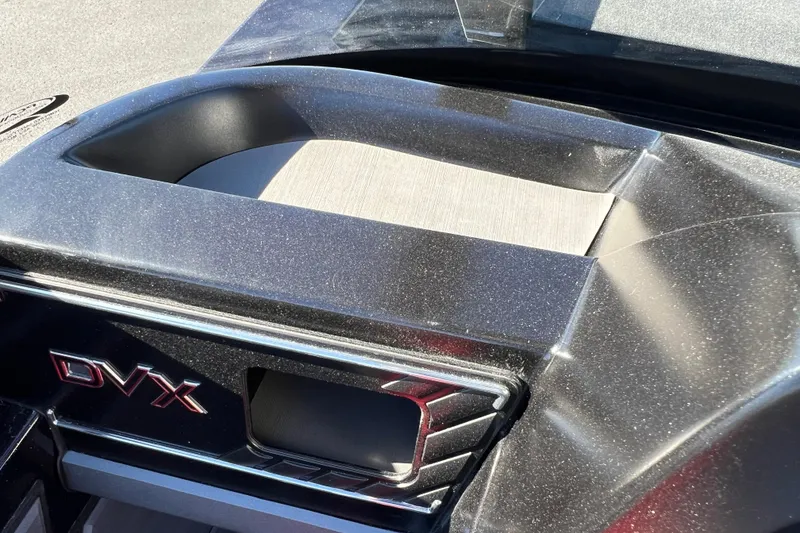 Slide: The Image of 2026 Vexus DVX20S boat dashboard with sleek design and metallic finish. - 23