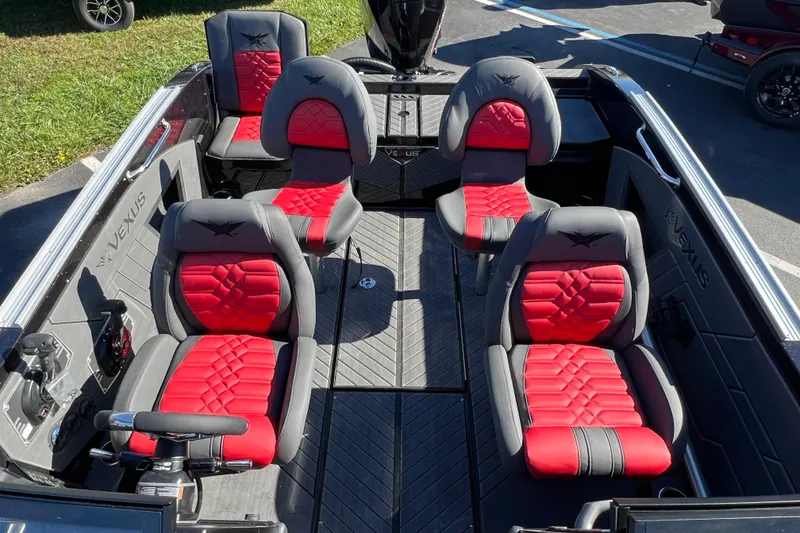 Slide: The Image of 2026 Vexus DVX20S boat interior with red and black seating, showcasing modern design. - 27