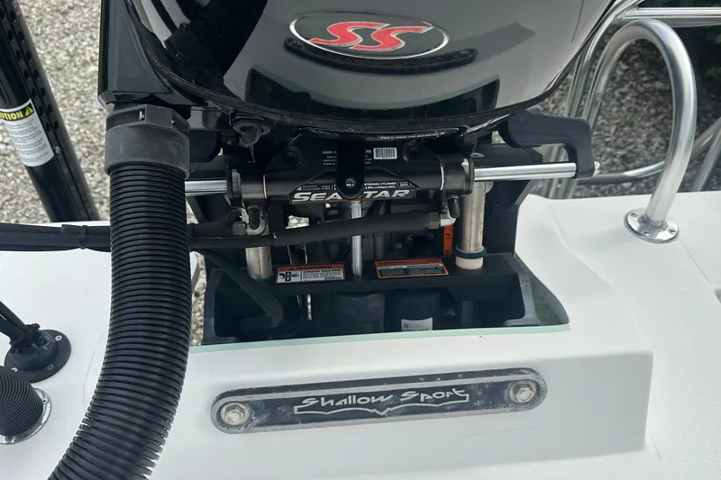 Slide: The Image of 2020 Shallow Sport 24 Classic boat engine with SeaStar steering system. - 16