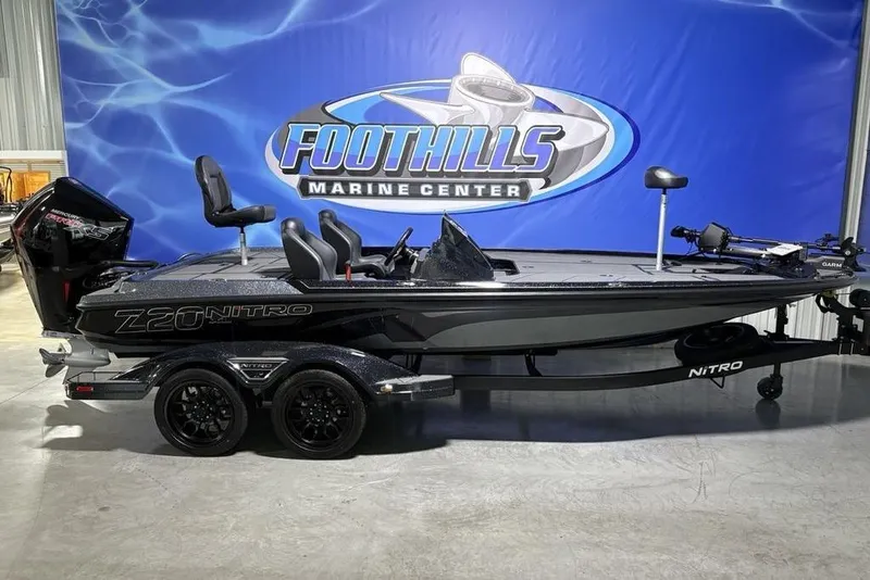 Slide: The Image of 2026 Nitro Z20 XL Pro boat at Foothills Marine Center display. - 5