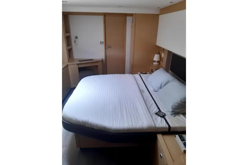 Slide: The Image of Luxurious bedroom interior of 2014 FONTAINE PAJOT 63 yacht with modern furnishings. - 30