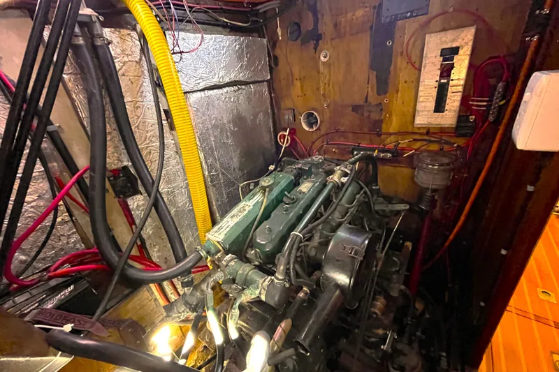 Slide: The Image of Engine room of 1993 Med Marine Montevideo 43 with visible wiring and components. - 24