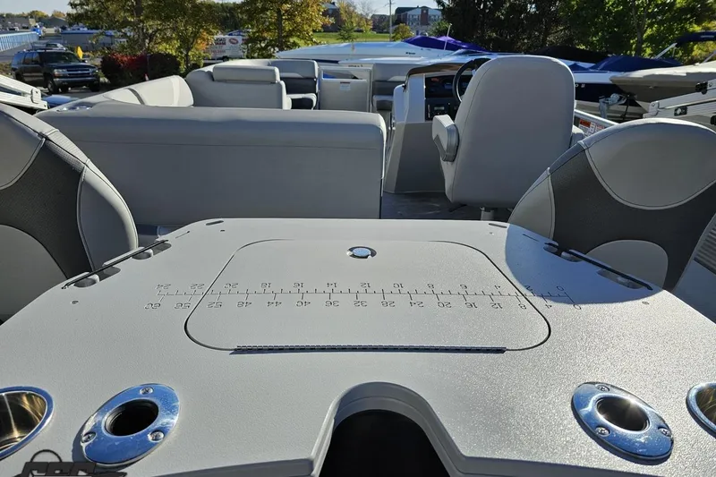 Slide: The Image of 2022 Bennington SX 21 Fishing boat interior with seating and fishing table. - 42