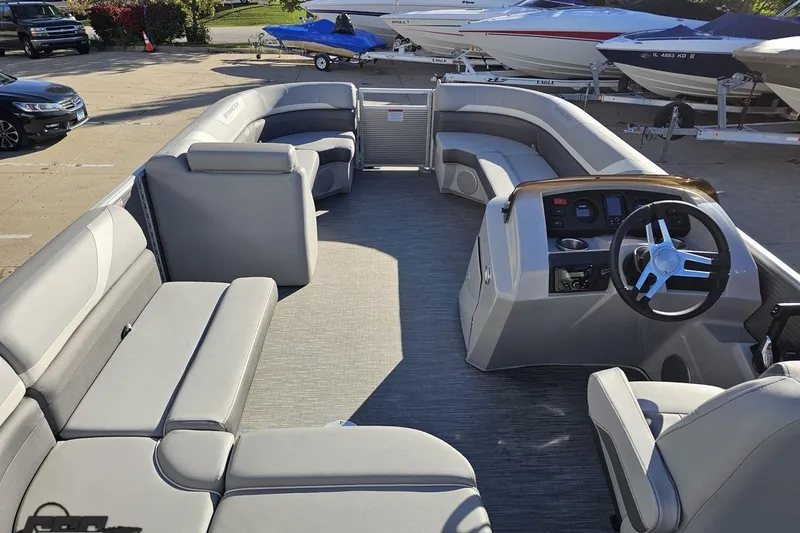 Slide: The Image of 2022 Bennington SX 21 Fishing boat interior with spacious seating and modern helm. - 51