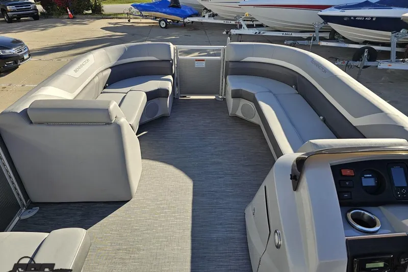 Slide: The Image of 2022 Bennington SX 21 Fishing boat interior with spacious seating and modern console. - 57