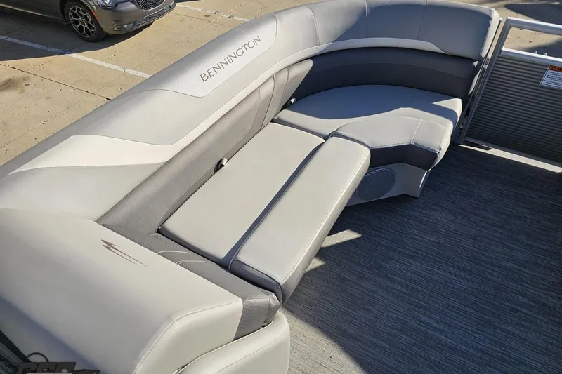 Slide: The Image of 2022 Bennington SX 21 Fishing boat interior with plush seating and modern design. - 79
