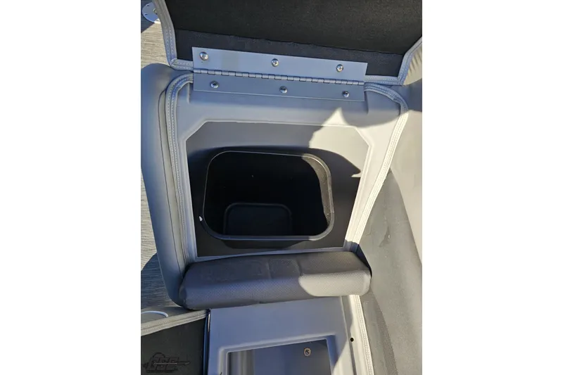 Slide: The Image of Open storage compartment in 2022 Bennington SX 21 Fishing boat interior. - 86