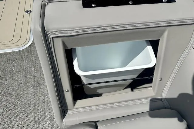 Slide: The Image of 2026 Barletta A22QC boat seat with built-in storage compartment. - 10