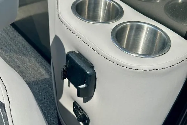 Slide: The Image of Barletta A22QC 2026 interior with cup holders and phone mount. - 11