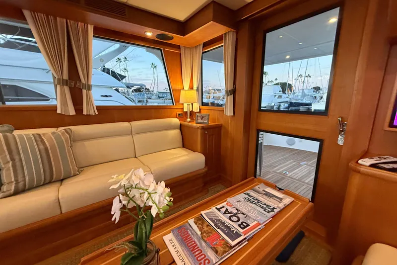 Slide: The Image of Luxurious 2009 Grand Banks 47 Heritage EU yacht interior with elegant seating and decor. - 15