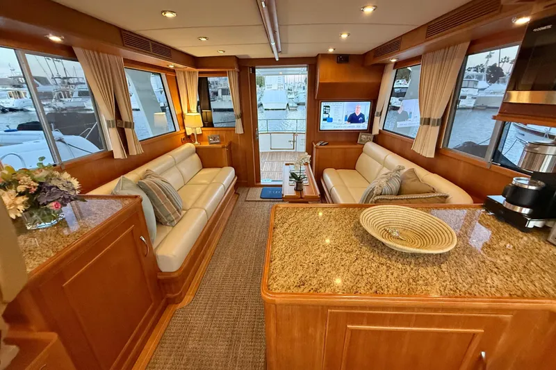 Slide: The Image of Luxurious 2009 Grand Banks 47 Heritage EU yacht interior with elegant seating and modern amenities. - 26