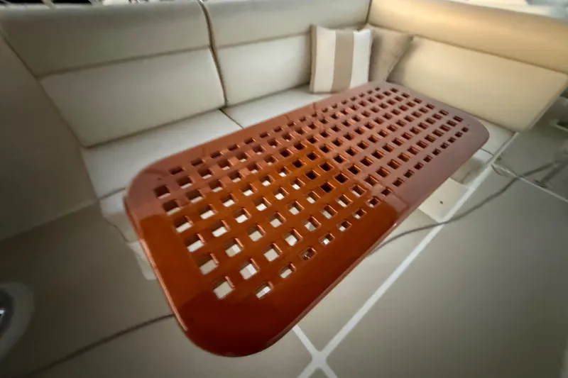 Slide: The Image of Luxurious interior of 2009 Grand Banks 47 Heritage EU with elegant wooden table. - 69