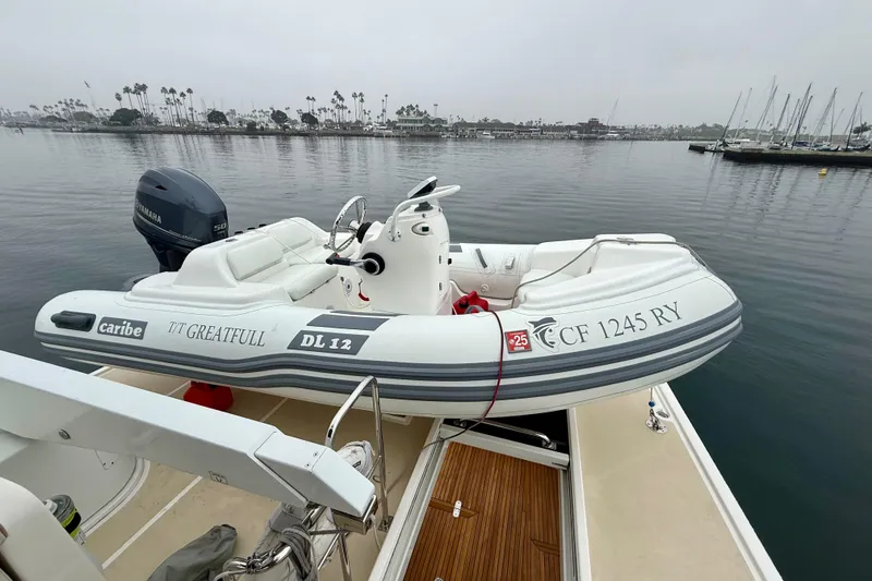 Slide: The Image of Inflatable boat on Grand Banks 47 Heritage EU, 2009, docked in a calm marina. - 78