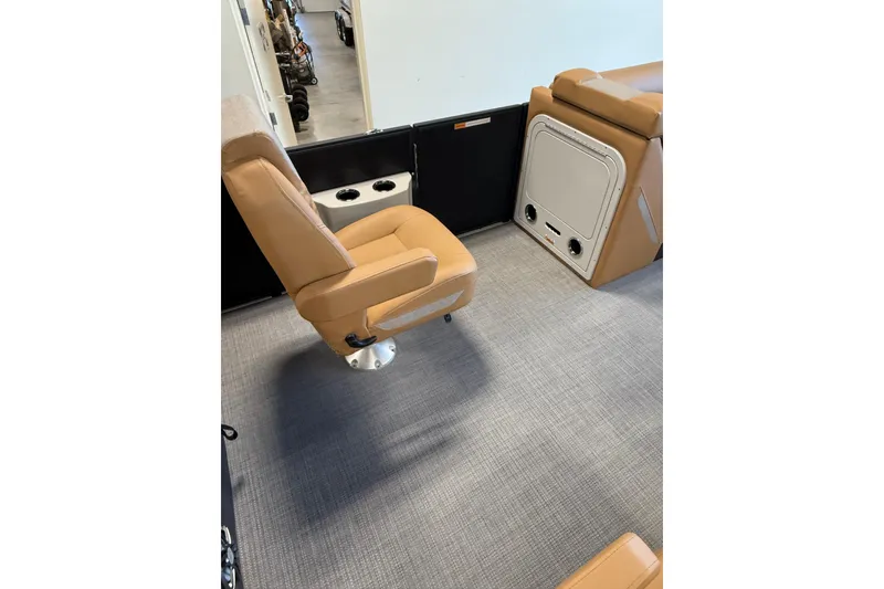 Slide: The Image of Luxurious interior of 2026 Crest Conquest 230 SLSC with tan seating and modern design. - 9