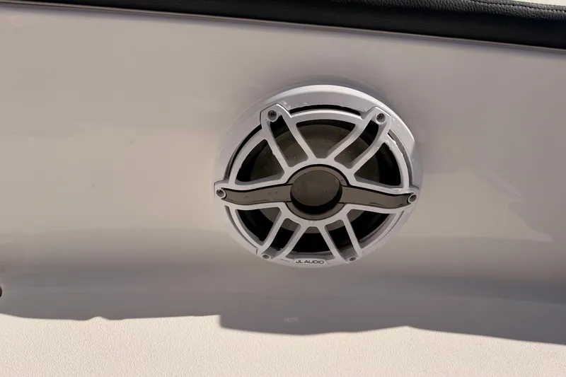 Slide: The Image of Speaker on 2026 Tidewater 2700 Carolina Bay boat, featuring JL Audio design. - 25