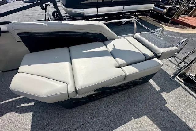 Slide: The Image of 2026 Barletta C22M boat with luxurious reclining seats on deck. - 6