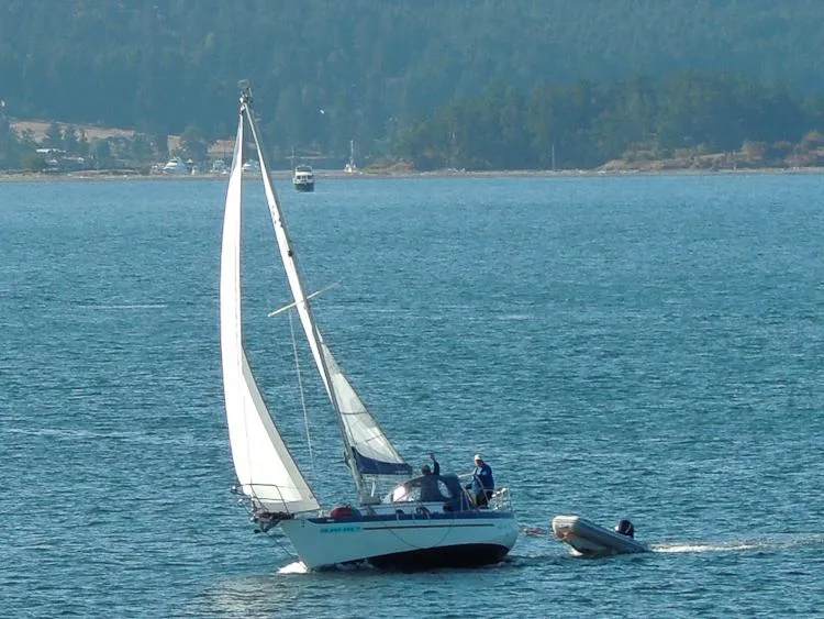 The Image of 1988 Pacific Seacraft Dana 24 sailboat on calm waters. - 0
