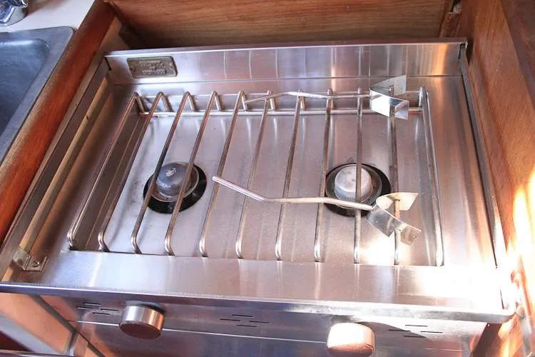 Slide: The Image of Stove on a 1988 Pacific Seacraft Dana 24 sailboat. - 28