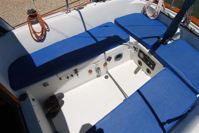 Slide: The Image of Cockpit of 1988 Pacific Seacraft Dana 24 sailboat. - 8
