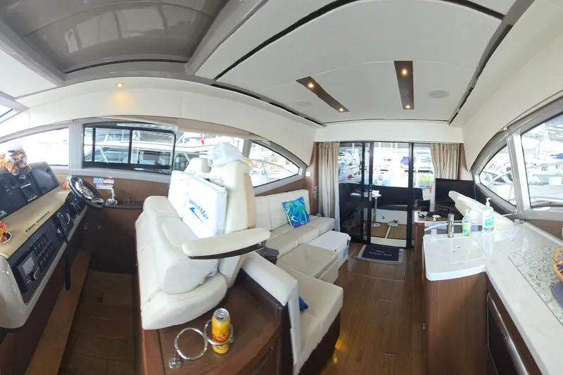 Slide: The Image of Luxurious interior of 2017 Sea Ray Sundancer 400 yacht with modern amenities and elegant design. - 13