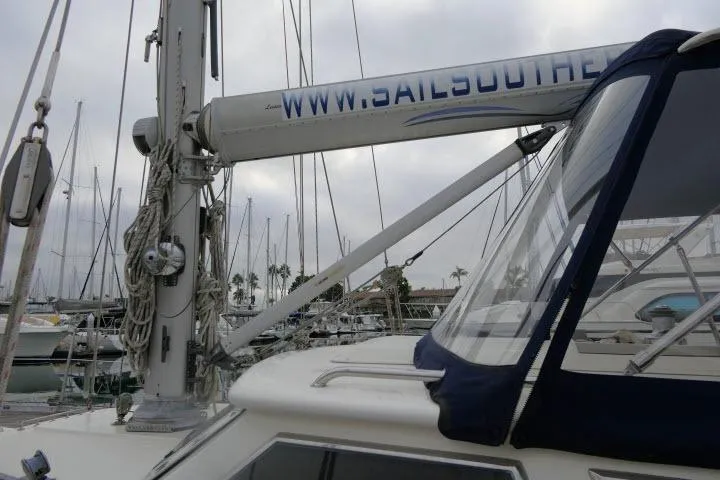 Slide: The Image of Close-up of 2006 Tayana 58 Deck Salon sailboat mast and rigging. - 55