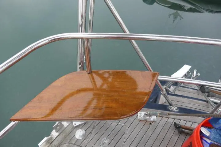 Slide: The Image of 2006 Tayana 58 Deck Salon yacht with winches and marina view. - 68