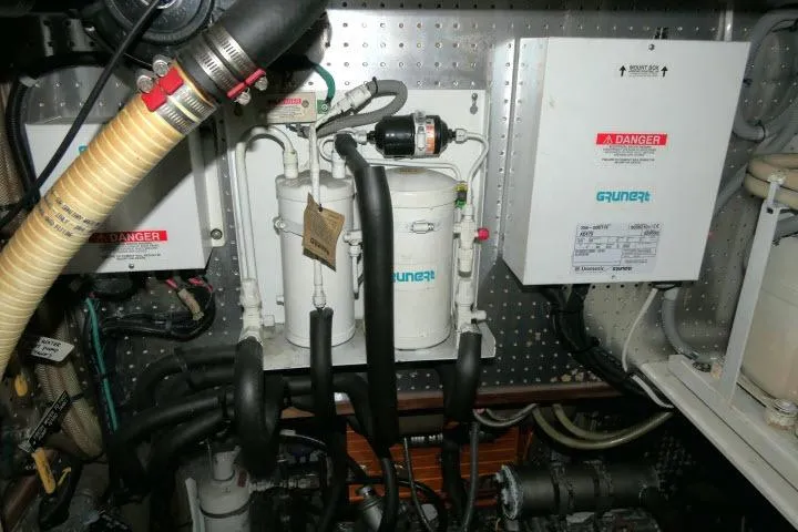 Slide: The Image of Engine room of 2006 Tayana 58 Deck Salon yacht with Grunert refrigeration system. - 72