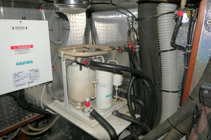 Slide: The Image of Electrical system components in a 2006 Tayana 58 Deck Salon yacht. - 73