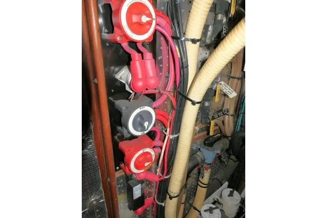 Slide: The Image of Laundry area with washing machine and fishing gear on Tayana 58 Deck Salon, 2006 model. - 74