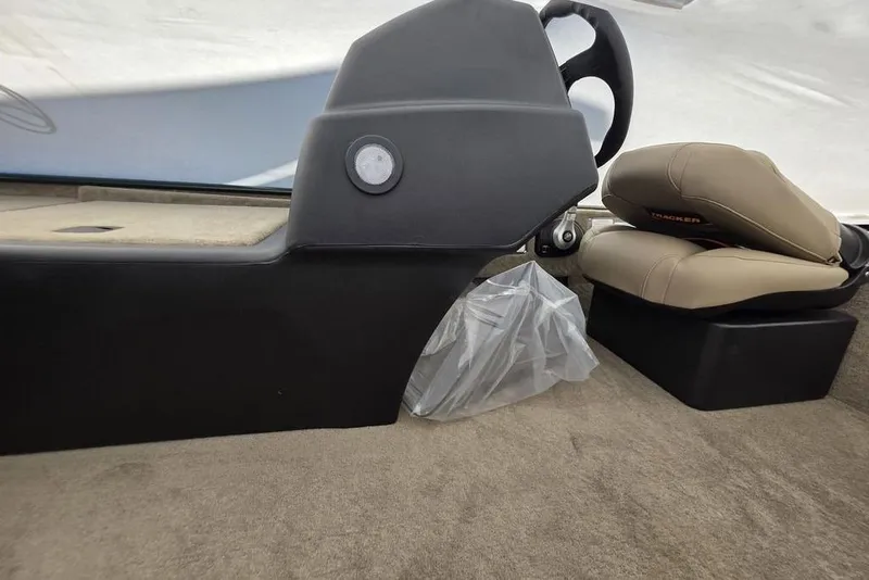 Slide: The Image of 2026 Tracker Bass Tracker Classic Limited boat on trailer, gravel ground. - 7