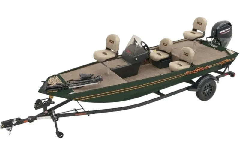 Slide: The Image of 2026 Tracker Bass Tracker Classic Limited fishing boat with seating and trolling motor. - 8