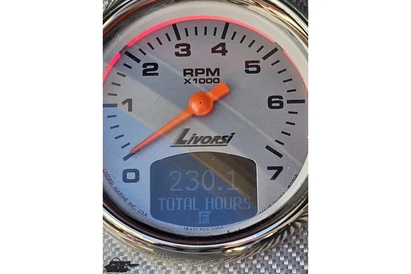 Slide: The Image of Tachometer of 2016 Baja 247 Islander showing 230.1 total hours. - 68