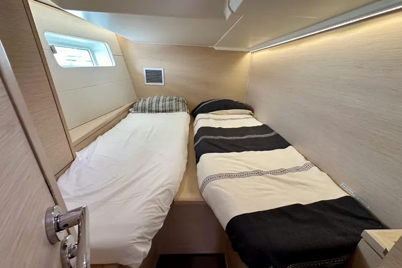 Slide: The Image of 2018 Jeanneau 54 yacht bathroom with modern fixtures and compact design. - 71