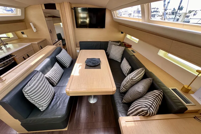 Slide: The Image of Modern kitchen interior of 2018 Jeanneau 54 yacht with stainless steel appliances. - 89