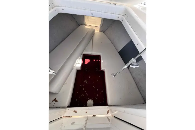 Slide: The Image of Open storage compartment on a 1997 Wellcraft 302 Scarab boat. - 12