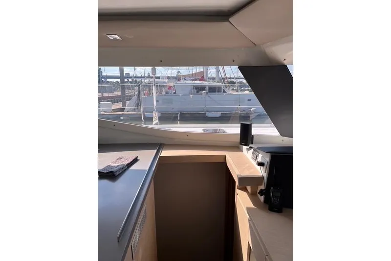 Slide: The Image of Interior view of 2018 Fountaine Pajot Helia 44 Evolution catamaran, showcasing modern design. - 43