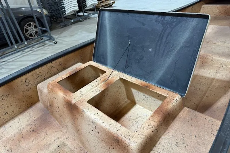 Slide: The Image of 2012 Gheenoe 15'6" Classic boat interior with open storage compartments. - 4