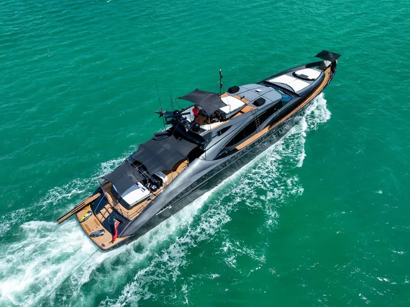 Slide: The Image of Luxurious 2003 Palmer Johnson 120 yacht cruising on turquoise waters. - 7