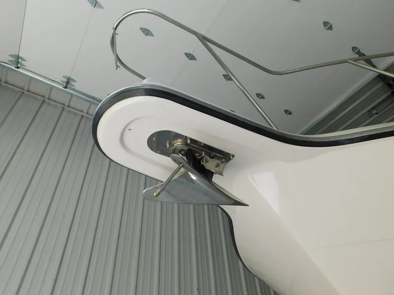 Slide: The Image of 1999 Tiara Yachts 3500 Express bow with anchor in storage facility. - 50