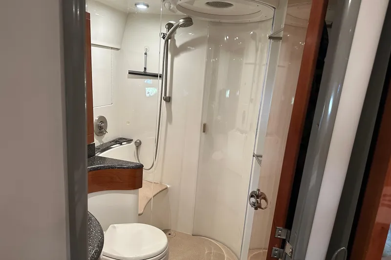 Slide: The Image of Luxurious bathroom in 2004 Formula 48 Yacht with modern shower and sleek design. - 11
