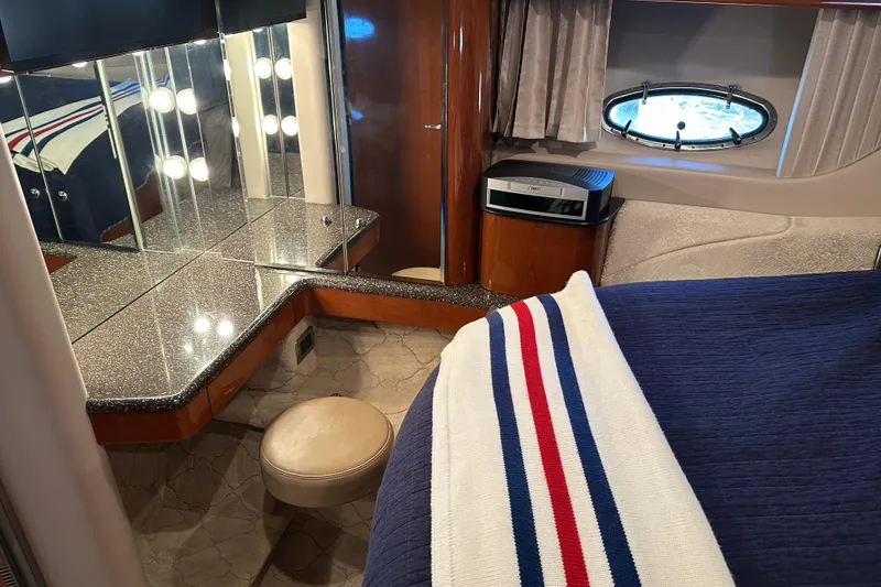 Slide: The Image of Luxurious interior of a 2004 Formula 48 Yacht with elegant decor and cozy seating. - 7