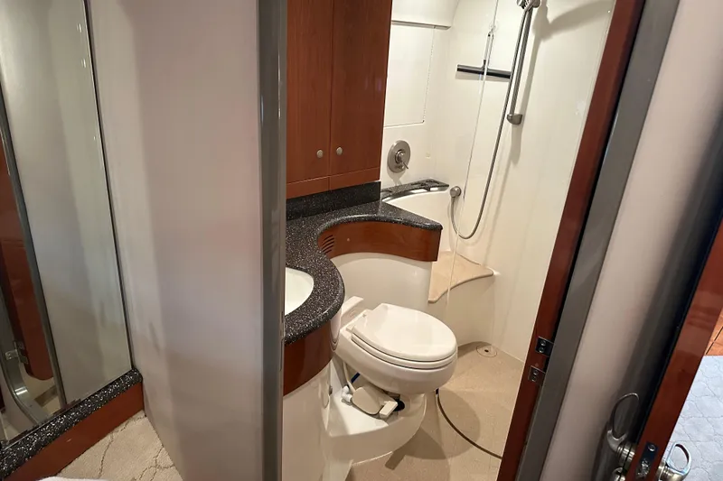 Slide: The Image of Bathroom interior of 2004 Formula 48 Yacht with shower and toilet. - 9