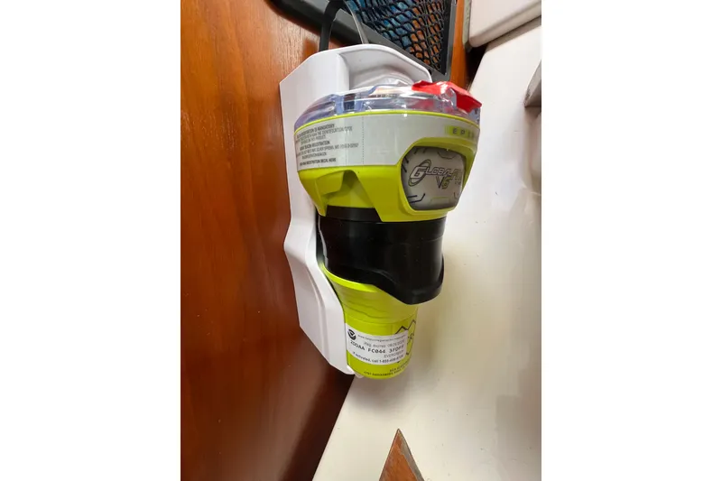 Slide: The Image of Emergency locator beacon mounted on a 1994 Beneteau Oceanis 351 sailboat. - 14