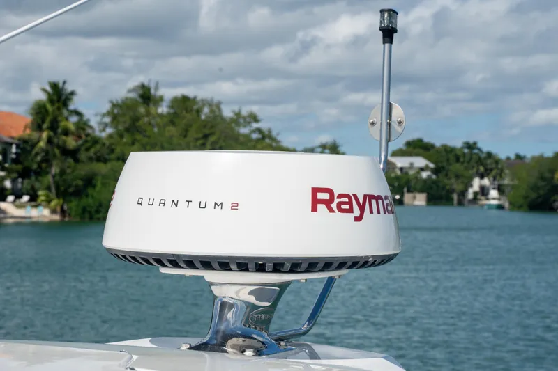 Slide: The Image of Raymarine navigation display on 2018 Cruisers Yachts 390 Express Coupe dashboard. - 24
