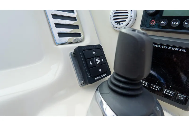 Slide: The Image of Control panel of 2017 Chris-Craft Corsair 28 Heritage Edition with Seakeeper and Volvo Penta systems. - 35