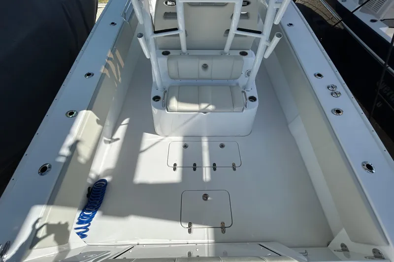 Slide: The Image of 2022 Cape Horn 36 boat interior with seating and storage compartments. - 42