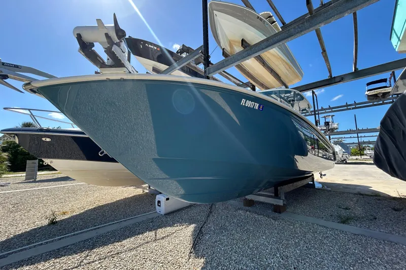 Slide: The Image of 2022 Cape Horn 36 boat on dry dock under clear blue sky. - 51
